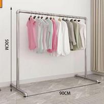 Steel Pipe Drying Rack: Balcony, Bedroom, or Outdoor Floor-Standing Clothes and Quilt Hanger. gray