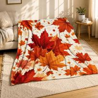 Rudens klevo lapo pliušinis pledas 100cm*150cm