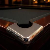 Pool Table Corner Fitting | Reflective Finish, Rounded Outer Edges, Metal black