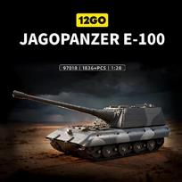 12GO1836pcs E100 Tank Destroyer military Series model building block set DIY assembly model Kit collection toy No box black