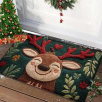 Christmas Door Mat Indoor Outdoor Gingerbread Man Carpet Merry New Year Home Decor Foot Mat M žalia