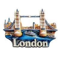 3D Londono tilto šaldytuvo magnetas namams, biurui, virtuvės spintelėlei, šaldytuvui, Temzės upė, magnetinė dekoracija, ornamentas, suvenyras, dovana A gray