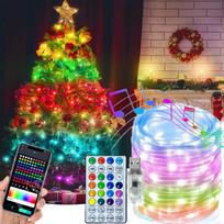 USB RGB IC spalvą keičiančios girliandos su 32 klavišų nuotolinio valdymo pultu Kalėdų, vestuvių, vakarėlių, žaidimų kambario dekoravimui 5M įvairiaspalvis