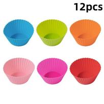 12/24 Vnt. Silikoninis keksiukų įrankis Kepimo forma Keksiukams ir keksiukams Kepinių gamybai Virtuvė 12-pcs įvairiaspalvė spalva