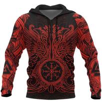 Vyriški džemperiai Vikingai Erelio tatuiruotė Mada Gyvūnų raštas 3D atspausdintas stilius Kasdienis Harajuku Hip Hop megztinis Laisvo stiliaus Sudaderas 4XL gray