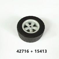 Rainbow Pig MOC Parts Wheel 42716 + Tire 44309 15413 55976 70695 Compatible Bricks DIY Building Blocks Particle Kid Toy Gift black