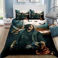 Walking Dead Daryl Dixon Wings Mark Bedding Set Single Twin Full Queen King Size Bed Set Adult Boys Bedroom 3D Print (135x200cm) gray