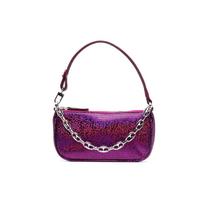 By Far Rachel 18 Zipper Closure Goat Leather Mini Handbag Women handbags Metallic-Purple 23CRMIRAFCHDDLSMA Basic Set (Bag+Dust Bag) gray
