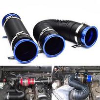 1pcs 76mm Car Cold Air Turbo Intake Inlet Pipe Adjustable Flexible Duct Tube Hose Cold Feed Duct Pipe For Auto Turbocharging System raudona