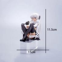 11.5CM Anime Adorable Figure Kasugano Sora Where We Are Least Alone Sitting and Hugging The Rabbit PVC Model Collect Dolls Toys Gift rožinė