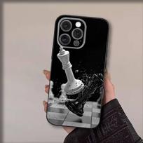 Art Chess Phone Case For iPhone 17,16,15,14,13,12,11,Pro,Max,Plus,Air,X,XS,XR,SE,8,7,Mini,Soft Black Funda iPhoneXSMAX black