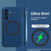 A56 Besirėminis Magnetinis Magsafe Plonas dėklas Samsung Galaxy A56 A 56 Atsparus smūgiams Belaidžio įkrovimo Kietas PC Matinis Galinis dangtelis Capa For Samsung A56 black