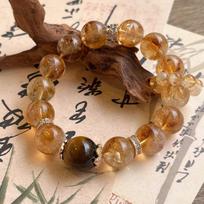 Citrine Yellow Crystal Bracelet for Women: Elegant Design, Light Luxury, Wealth-Attracting Hand Jewelry brown