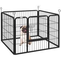 Dog Playpen of 4 Panels Foldable Playpen for Pets for Outdoor and Indoor 82x82x60 cm Grey 82 x 82 x 60 cm