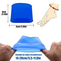 Soft  Silicone Shin Guard Holders Non-Slip Soccer Leg Bands Sports Leg Sleeves  Football Training M-1 Pair blue