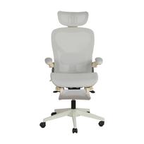 Foldable Ergonomic Office Chair, Small Space Folding Chair with Lumbar Support, Mesh Sliding Cushion, Armrests, 3D Headrest and Work Pedals, grey 62 x 48.5 x 129 cm pilka