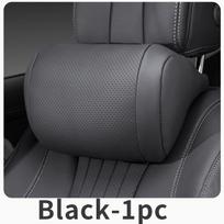 Car Headrest Breathable Head Neck Rest Pillow NAPPA Leather Car Seat Head Support Pillow Protector Neck Cushion Car Accessories smėlis