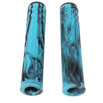MTB Dviratininko Rankenos 22,2 mm TPE Guminis Vairo Dangtelis Minkšta Neslystanti Rankenos Rankena Su Užraktu Vairo Gale Mėlyna Juoda blue