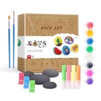 Rock Painting Arts and Craft Kit DIY Acrylic Paint 3D Paint with Stones Paintbrushes Brackets Gift įvairiaspalvis