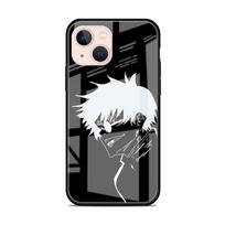 Glass Case For Apple iPhone 14 13 Pro 11 12 7 8 Plus SE 2022 XR X XS Max 6 6S Phone Cover Cute Jujutsu Kaisen Gojo Satoru Anime iPhone 6 6S black