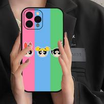 Cute-Power-Girl-Puff Phone Case For iPhone Mini 11 12 13 14 15 Pro XS Max X Plus SE XR Shell iPhone11PROMAX white
