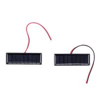 2 vnt. 0,2 W 4 V saulės baterija su elektroniniu laidu polisilicio saulės plokštė mokslui 75x25 mm black