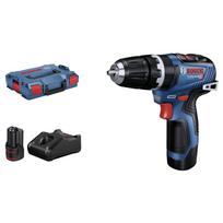Akumuliatorinis smūginis gręžtuvas-suktuvas Bosch GSB 12V-35 Kit su 2x 3.0 Ah akumuliatoriais ir L-BOXX