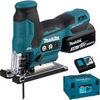 Akumuliatorinis švytuoklinis siaurapjūklis Makita DJV185RF1J 18V LXT su 3.0 Ah akumuliatoriumi ir krovikliu