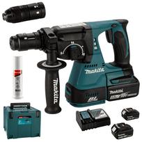 Akumuliatorinis perforatorius Makita DHR243RT3J, 18 V, SDS-Plus, 3x 5.0 Ah akumuliatoriai ir lagaminas