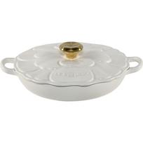Ketaus troškintuvas Le Creuset Gourmet Flower 26 cm 2.2 l, baltas