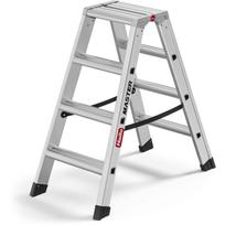 Dvipusės kopėčios Hailo Master D100, 2 x 4 pakopos, sidabrinės