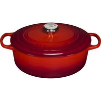Ketaus troškintuvas Le Creuset Signature Casserole, ovalus, 29 cm, Cerise