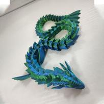 3D Printed Water Dragon Antistress Full Body Joints Creative Toys Crafts Ornaments Home Desktop Decoration Figurines Statue Gift 45cm blue