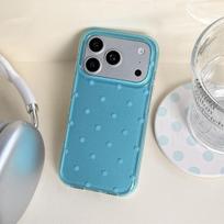 Mint Green Polka Dot Round Edge Drop-Proof Full Coverage Case for iPhone 15 Pro Max iPhone 15 gray