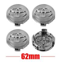 4PCS 56/62mm Car Wheel Center Hub Caps Tire Rim Covers For Toyota 4runner Harrier Venza Yaris Cross Auris Avensis Chr Rav4 Camry gray