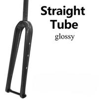 Ultra-light T800 Carbon Fiber Gravel Bike Fork Matte Finish 700C Steerer Tube Open 100mm Gravel Bikes Accessories Straight tube Matte black