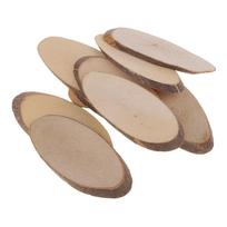 Oval Wood Slices, 10Pcs Natural Unfinished Small Wood Slices for DIY Crafting beige