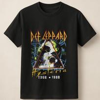 Def Leppard from Hysteria Tour 1988 with Classic Scream Art Unisex T Shirt Unisex T-Shirt XL įvairiaspalvis