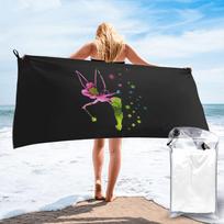Gėlių Sėlinė Paplūdimio Rankšluostis Minkštas Mikropluošto Greitai Džiūstantis Sugeriantis Greiti Rankšluosčiai Maudynėms 70x140 cm white