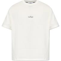 Stone Island logotipas, apvalus kaklas, vienspalviai, trumpos rankovės, vyriški marškinėliai L2S152100001S0534-V0093 M white