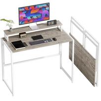 Foldable computer desk with monitor stand, for bedroom, small spaces, 100 x 48 x 87.5 cm, natural wood 100 x 48 x 87.5 cm