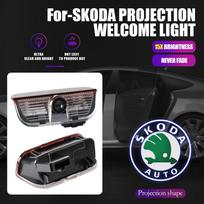 2 vnt. automobilio durų projektoriaus dekoratyvinė lempa LED pasveikinimo žibintai Automobilio dekoravimo priedai Skoda Superb 2009 2013 2014 ženklui emblemai nlvg96 gray