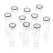 10 vnt. 7 ml centrifugos mėgintuvėlių su sriegiu užsukamu dangteliu, plokščiu dugnu, plastikiniai centrifugavimo mėgintuvėliai su skale, laboratorinis buteliukas, mėginių talpykla A8 white