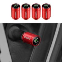 For Skoda FabKO14pcs Car Wheel Tire Valve Caps Stem Case For Skoda Octavia Fabia Rapid Yeti Superb Octavia A5 A7 2 S Emblems Auto Accessories red