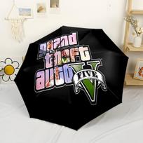 Gta V Logo Design Outdoor Automatic Umbrella Retractable Design with 8-Rib Durability Foldable Design All-Season Travel Elegant Umbrella