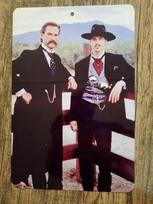 Tombstone Wyatt Earp and Doc Holliday  Metal Wall Sign Russell Kilmer 20x30cm（7.8x11.8inch）