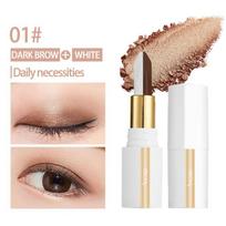 QICIY Two-Color Matte Eyeshadow: Waterproof, Sweatproof, Smudge-Proof Finish. brown
