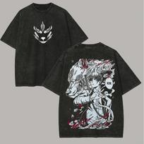 Hayakawa Aki Chainsaw Man T-shirt Manga Vintage Y2k Washed T Shirt Men Women Clothing Summer Short Sleeve Loose Polyester Tees Tops S juoda
