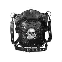 Steampunk Juosmens Krepšys, Šlaunies Krepšys, PU Odos Madingas Pečių Krepšys su Nuimamu Dirželiu, Punk gray