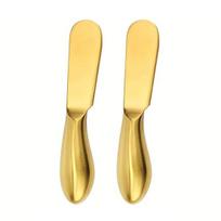 1/2/4 vnt. nerūdijančio plieno sūrio sviesto tepimo peilis pjaustyklė lengvai valomas auksinis sūrio tepimo peilis geresnis sviesto purškimas daugiafunkcis pjaustymas 2pcs beige